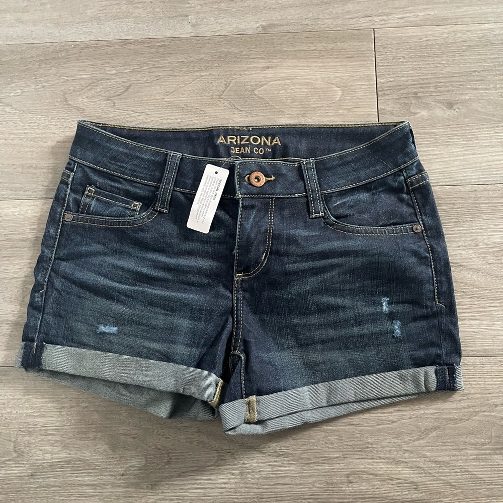 Arizona Jean Company Dark Denim Shorts Juniors 3